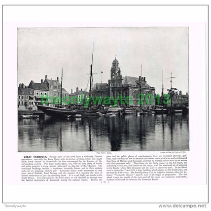 GREAT YARMOUTH, TOWN HALL, NORFOLK, ENGLAND, Book Illustration, c1895