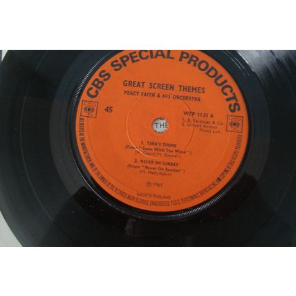 A3-JOHN BARRY/PERCY FAITH-GREAT SCREEN THEMES-UK 7" EP-1967-NM- GOLDFINGER/TARA’