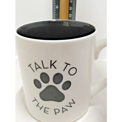 Winifred & Lily Talk To The Paw 16oz LG Coffee Mug White Porcelain With Handle
