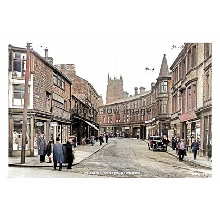 ptc2458 - Yorks. - Shops along Church Street, c1940s, in Keighley - print 6x4