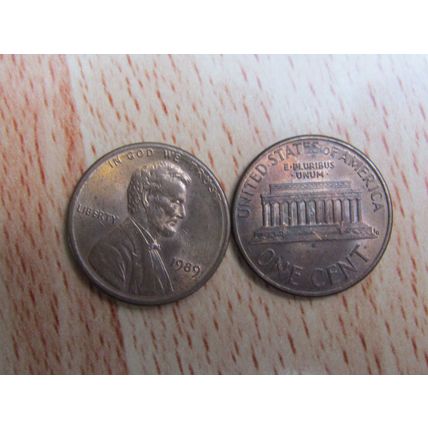 1989 USA 1 Cent Lincoln Memorial Coin
