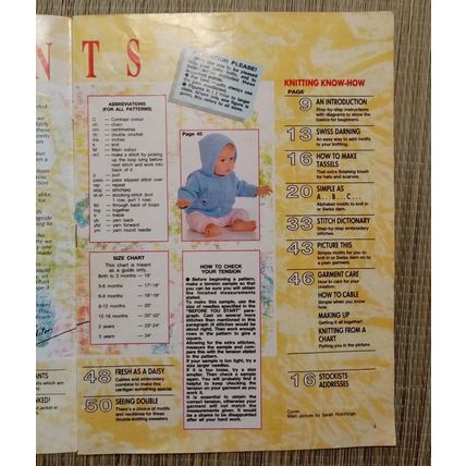 Baby Knits Knitting Pattern Booklet 1990 My Weekly Special No1