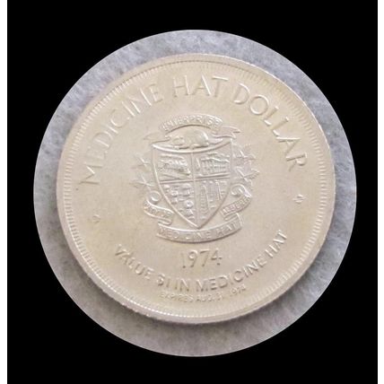 1974 Medicine Hat Alberta Canada NWMP RCMP Souvenir Token Circulated Coin 88