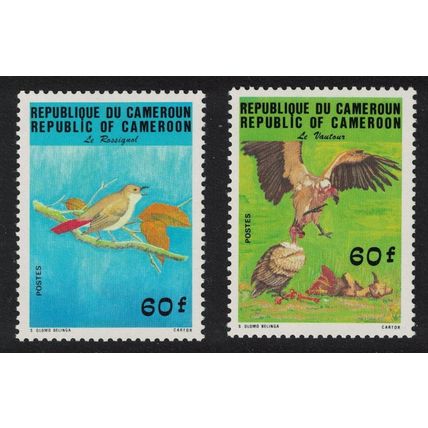 Cameroun Nightingale Griffon Birds 2v 1984 MNH SG#1021-1022 MI#1059-1060