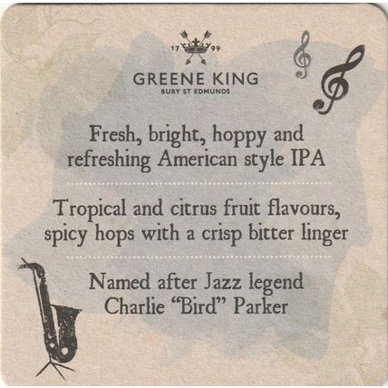 BEER MAT - GREENE KING BREWERY - YARDBIRD PALE ALE - (Cat No 356) - (2017)