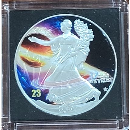 1 Oz Silver Collectible 2024 U.S. Eagle Star Privy Black Hole# 23 Of 499