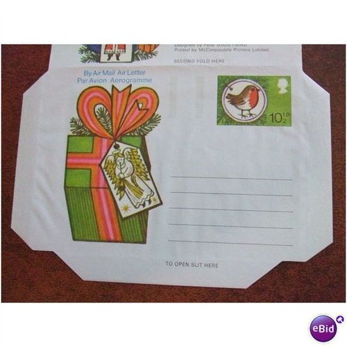 GB Christmas robin 10 1/2p Aerogramme Air Mail Letter