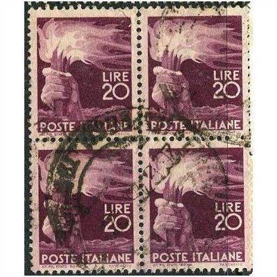 1945/1948 Michel 700 - #2 fine used (o) - block of 4