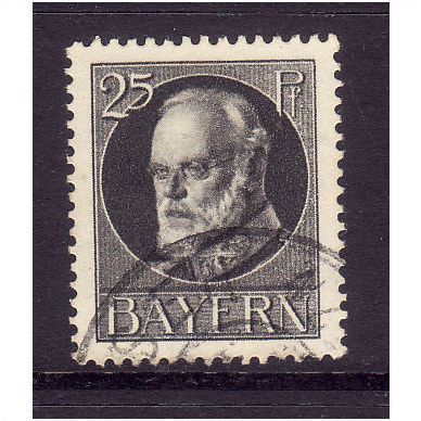GERMANY STATES BAVARIA 1914 25pf GREY SG183 FINE USED