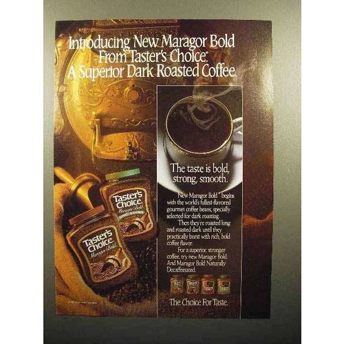 1986 Taster's Choice Maragor Bold Coffee Ad