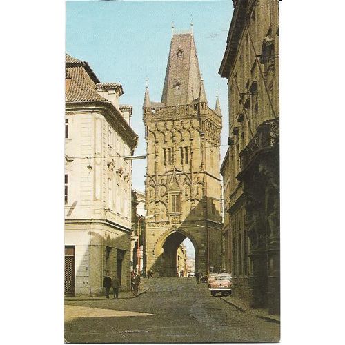 Prague, Czech Republic - Powder Tower - postcard c.1970s