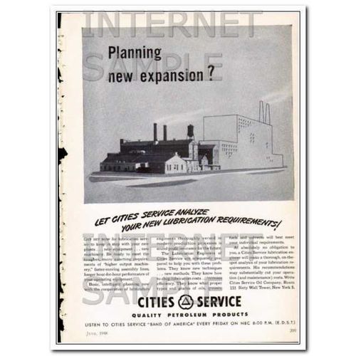 CITIES SERVICE OIL COMPANY 1948 planning new expansion vintage ad