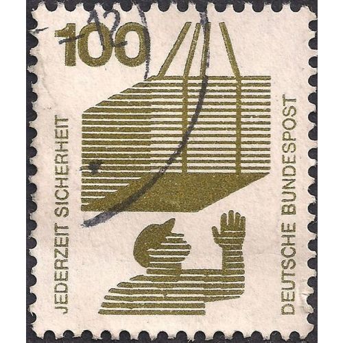 GERMANY, Accident Prevention, Suspended Load, green-brown 1972, 100pf, #3