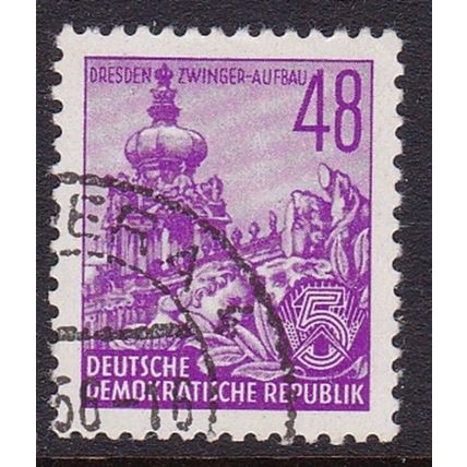 EAST GERMANY DDR 1953 5 YEAR PLAN DOTS TYPE 48pf VALUE USED SG E134