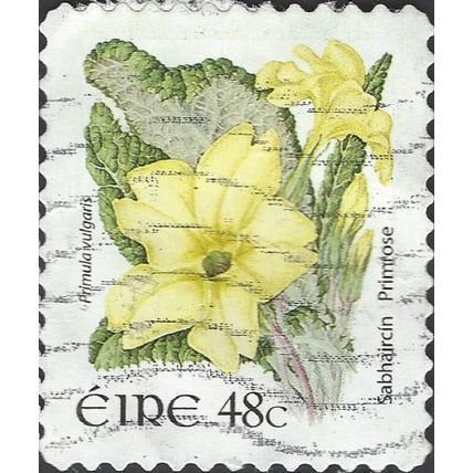 EIRE, FLOWER, Primrose, Primula vulgaris adhesive, white 2004, 48c