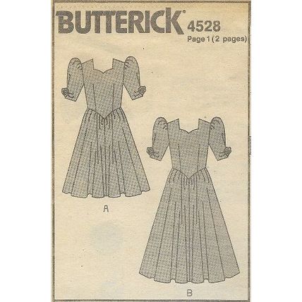 Butterick 4528 Sewing Pattern Childrens Ruffled Dress Size 5 & 6 Circa 1989 Used