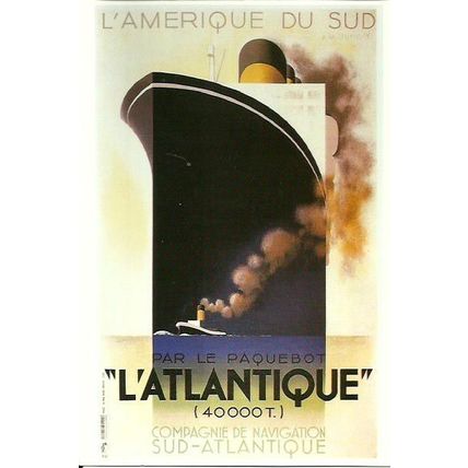 Advertising C.N. Sud-Atlantique L'ATLANTIQUE Postcard (Mayfair 838)