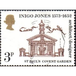 1973 400th Birth Anniversary of Inigo Jones. 3p.St Pauls, Covent Garden, F/used