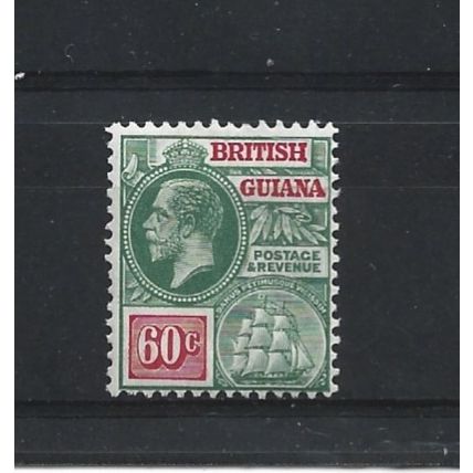 BritishGuiana.SG280 60c Green and Rosine.Mounted Mint.Jan25