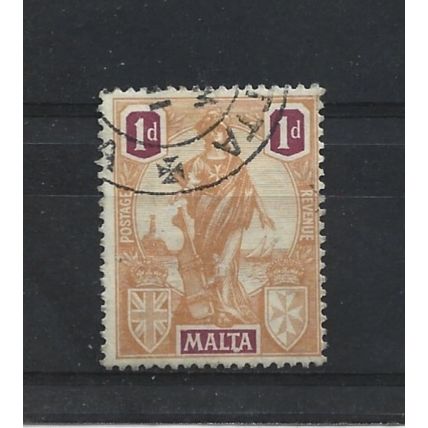 Malta.SG125 1d Orange and Purple.Fine Used.Apr25n