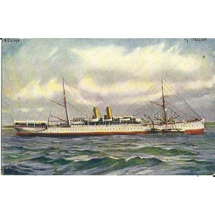 Norddeutscher Lloyd SS PREUSSEN Tuck Oilette Postcard (9124)