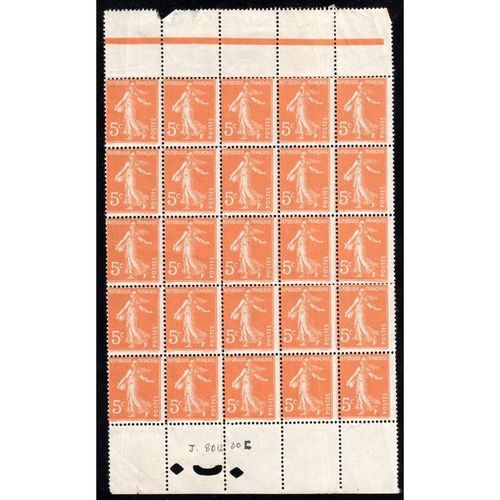 France Sg380 5c Orange block of 25 un mounted mint (G67)
