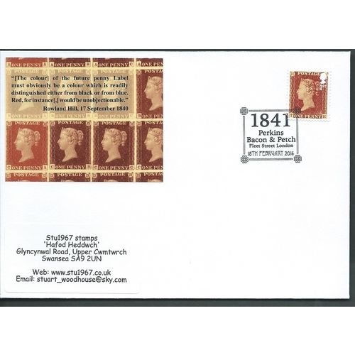 2016 1ST (S/A) PENNY RED '1841 PERKINS BACON'(18 FEB 2016) PMK (EBIDPACK3866)