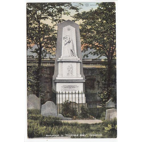 Monument to Highland Mary Greenock Renfrewshire Postcard 02181