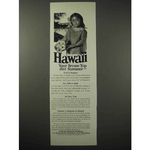 1925 Hawaii Tourism Ad - Your Dream Trip This Summer