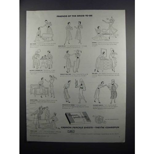 1950 Cannon Percale Sheets Ad - Friends of Bride-to-Be