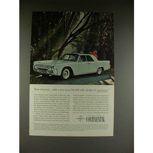 1961 Lincoln Continental Car Ad - Pledge of Excellence