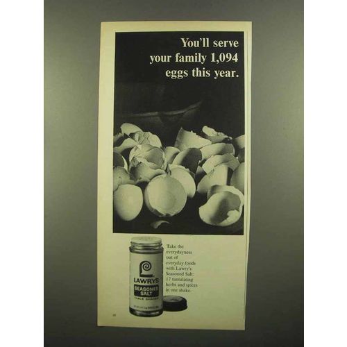 1965 Lawry's Seasoned Salt Ad - Serve 1,094 Eggs