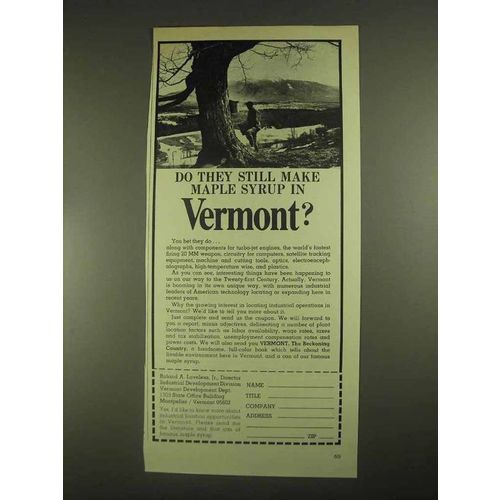 1967 Vermont Development Ad - Make Maple Syrup