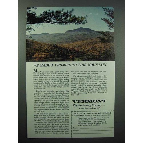 1967 Vermont Tourism Ad - Camel's Hump Mountain