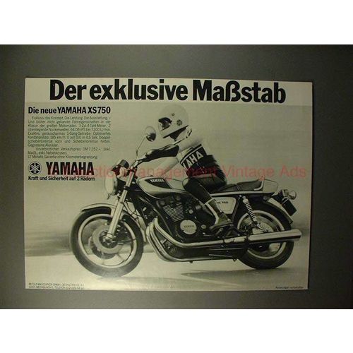 1977 Yamaha XS 750 Motorcycle Ad - in German - NICE!!