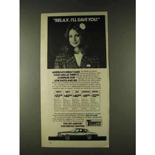1979 Thrifty Rent-a-car Ad - Relax I'll Save You