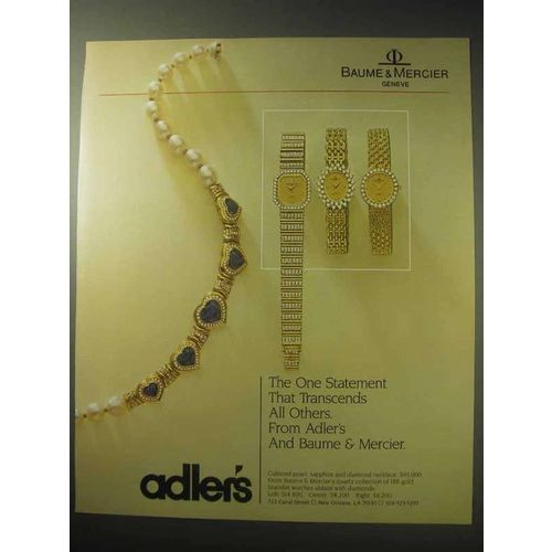 1985 Baume & Mercier Watches Ad - Transcends Others