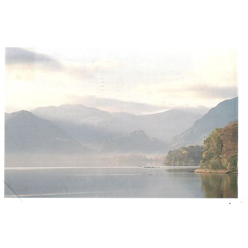 BORROWDALE FROM DERWENTWATER, CUMBRIA used postcard. 1991 postmark =