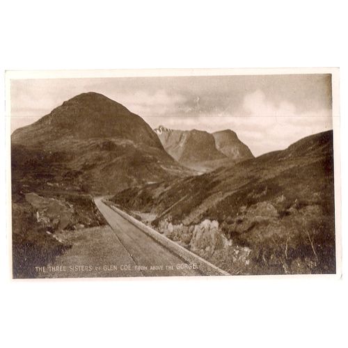THE THREE SISTERS OF GLEN COE. SCOTLAND unused vintage postcard by J.B.White =