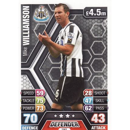 Match Attax 2013/2014 Extra U41 Mike Williamson Newcastle United