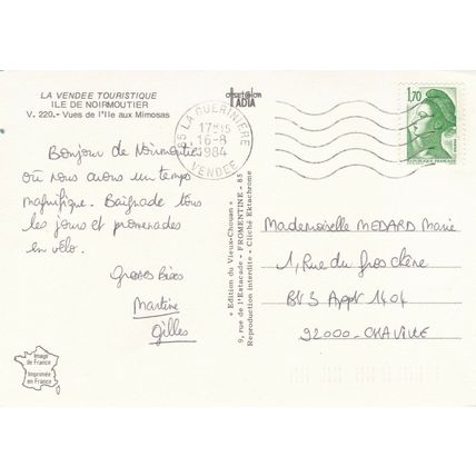Noirmoutier Multiview France Postcard posted 1984 VGC