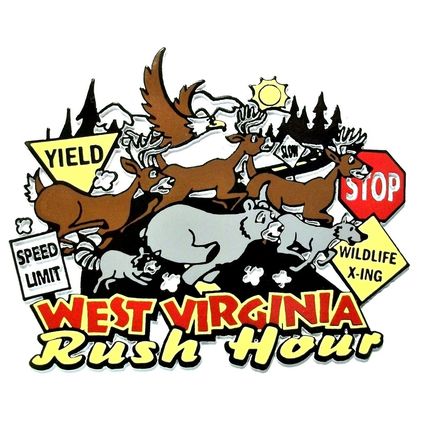 West Virginia Rush Hour Fridge Magnet