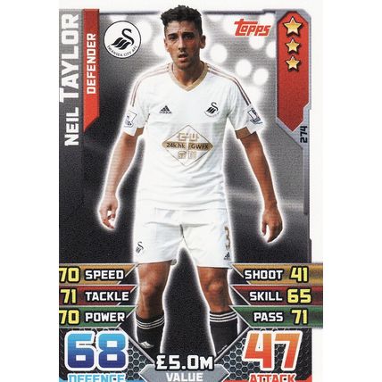 Match Attax 2015/2016 274 Neil Taylor Swansea City