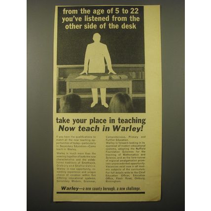 1966 Warley Birmingham Ad - From the age of 5 to 22 you've listened