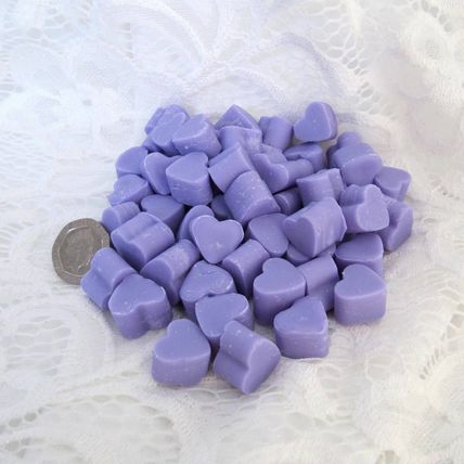 Very Highly Scented Soy Wax Mini Heart Melts x 30, English Lavender Fragrance