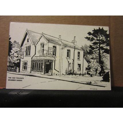 THE OLD TOLLGATE, BRAMBER, SUSSEX. by A R Cooke. 1964 unused vintage postcard =