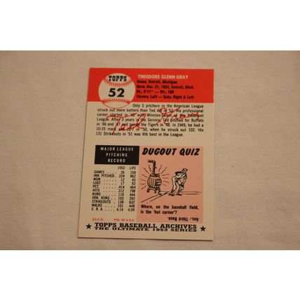 Theodore Ted Gray 1991 Topps 1953 Archives NO. 52