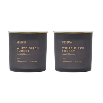 Sonoma White Birch Forest Scented Candle 13 oz - Lot of 2