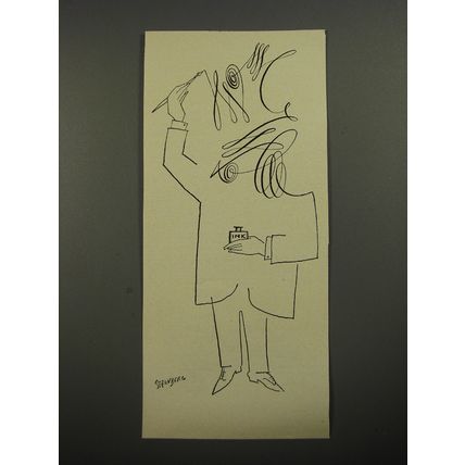 1954 Cartoon by Saul Steinberg - ink