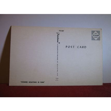 POWER BOATING IS FUN unused vintage postcard /